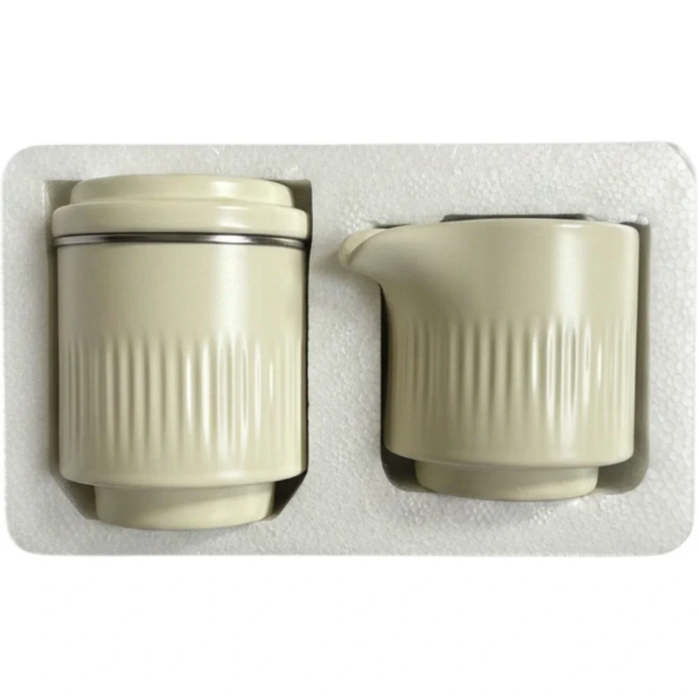 Citrine Everyday Creamer‎ Sugar Set Unisex Cream New Ribbed Ceramic Magenta